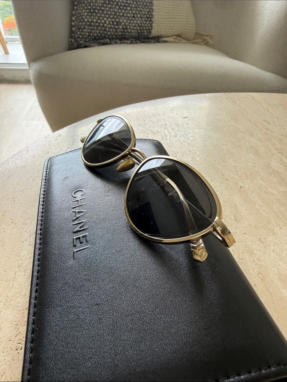 CHANEL Gold Cat Eye Sunglasses - Picture 2 of 12